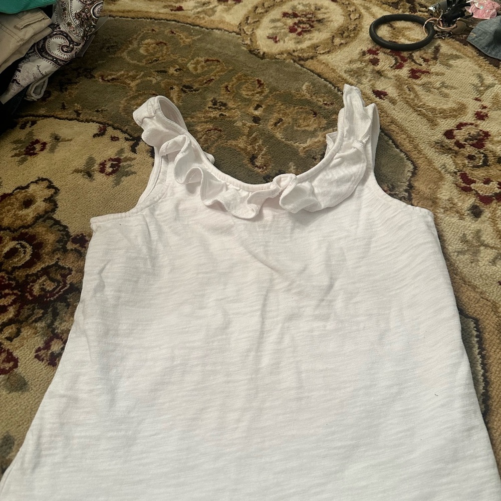 Women's White Ruffle Top